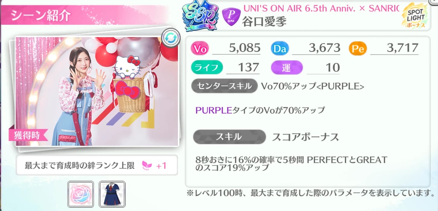 谷口愛季 / UNI'S ON AIR 6.5th Anniv. × SANRIO CHARACTERS