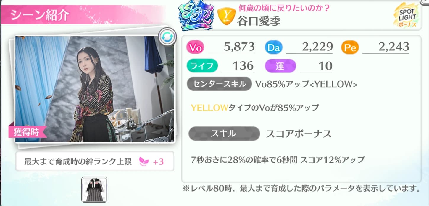 谷口愛季 / 何歳の頃に戻りたいのか？