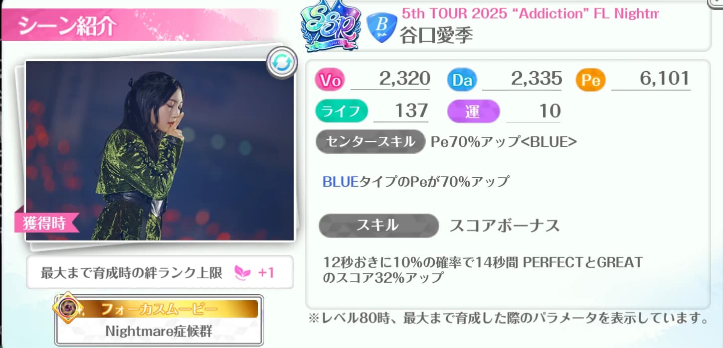 谷口愛季 / 5th TOUR 2025 "Addiction" FL Nightmare症候群