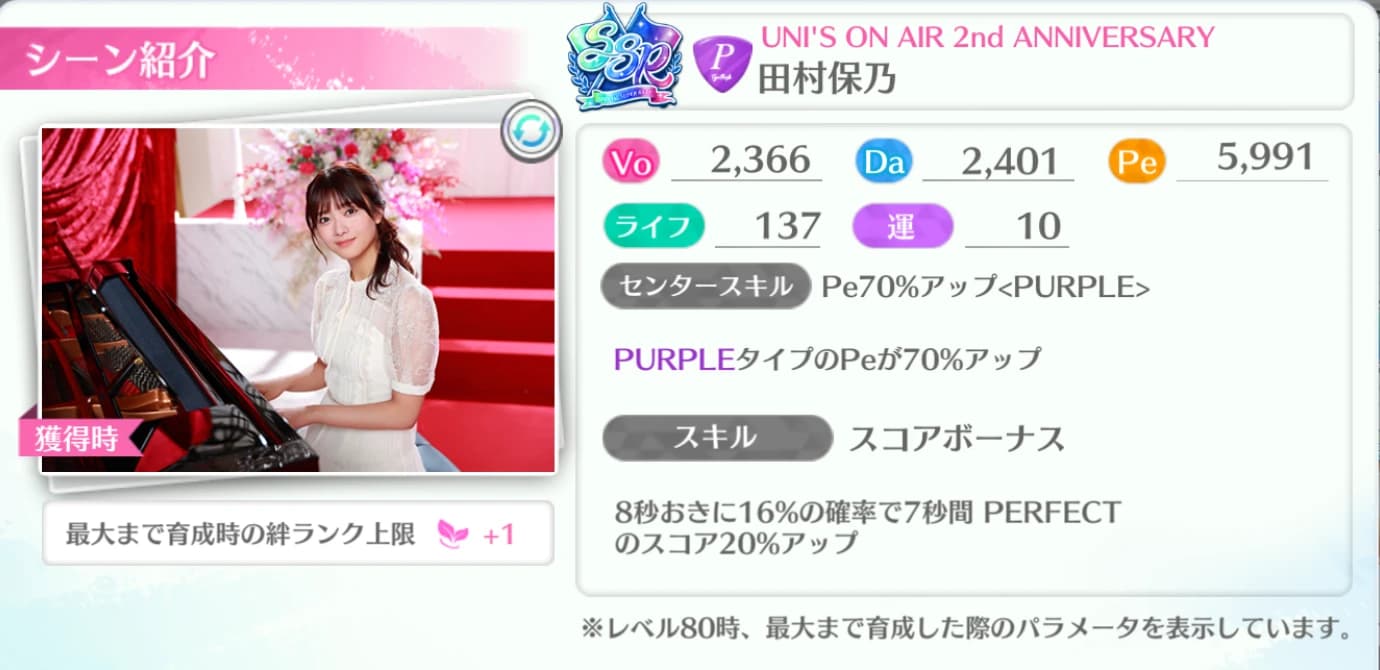 田村保乃 / UNI'S ON AIR 2nd ANNIVERSARY