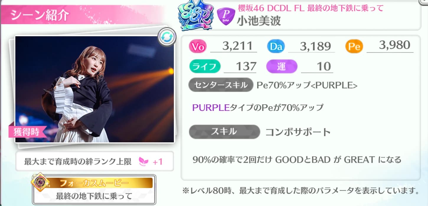 小池美波 / 櫻坂46 DCDL FL 最後の地下鉄に乗って