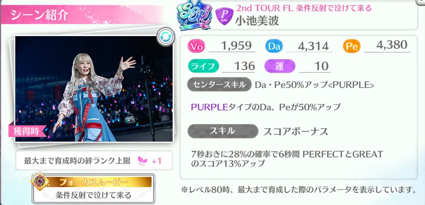 小池美波 / 2nd TOUR FL 条件反射で泣けて来る