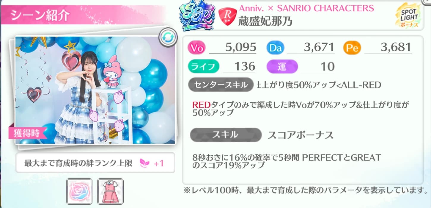 蔵盛妃那乃 / UNI'S ON AIR 6.5th Anniv. × SANRIO CHARACTERS