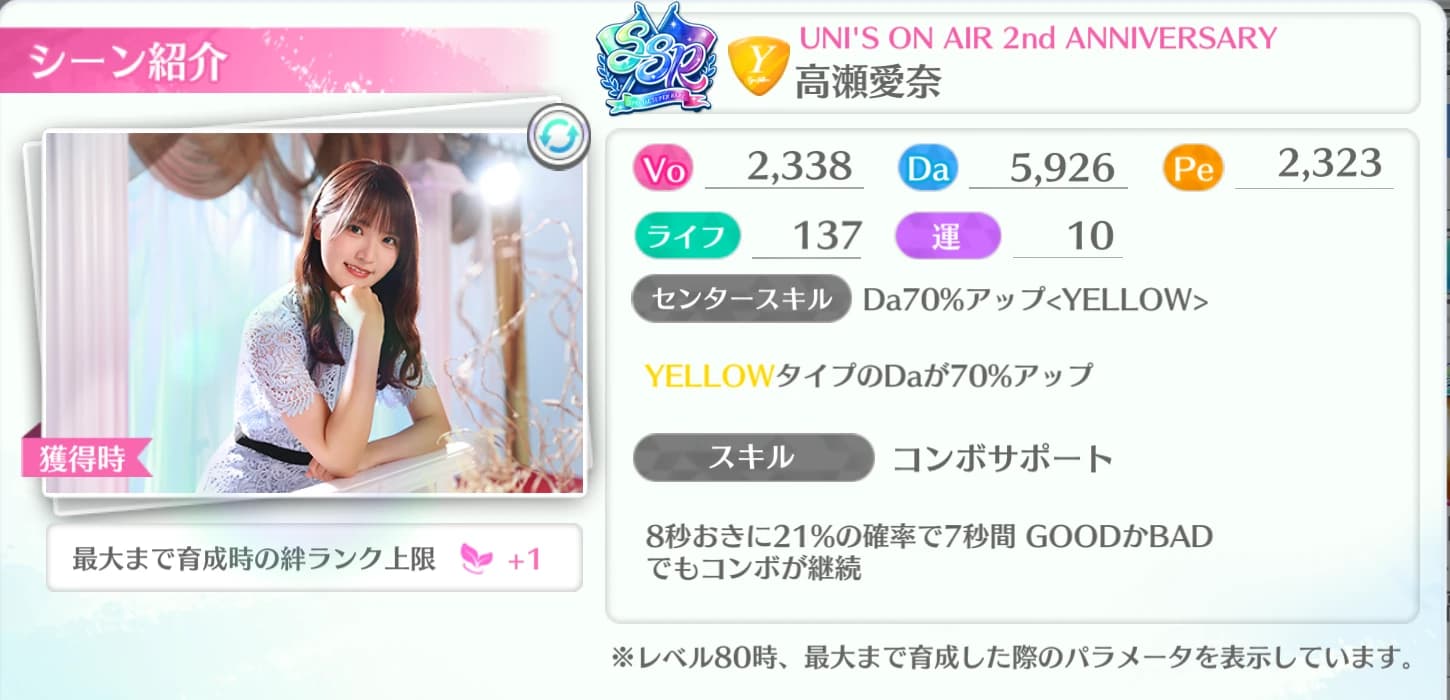 高瀬愛奈 / UNI'S ON AIR 2nd ANNIVERSARY
