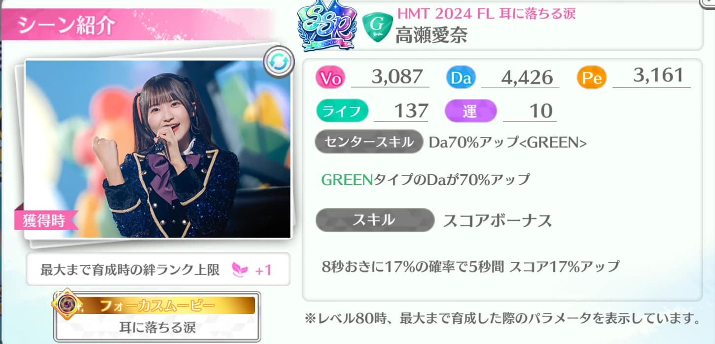 高瀬愛奈 / HMT 2024 FL 耳に落ちる涙