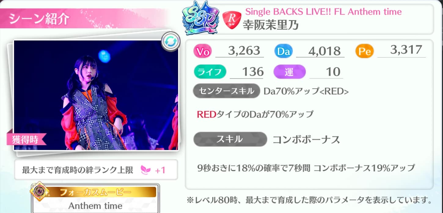 幸阪茉里乃 / Single BACKS LIVE!! FL Anthem time