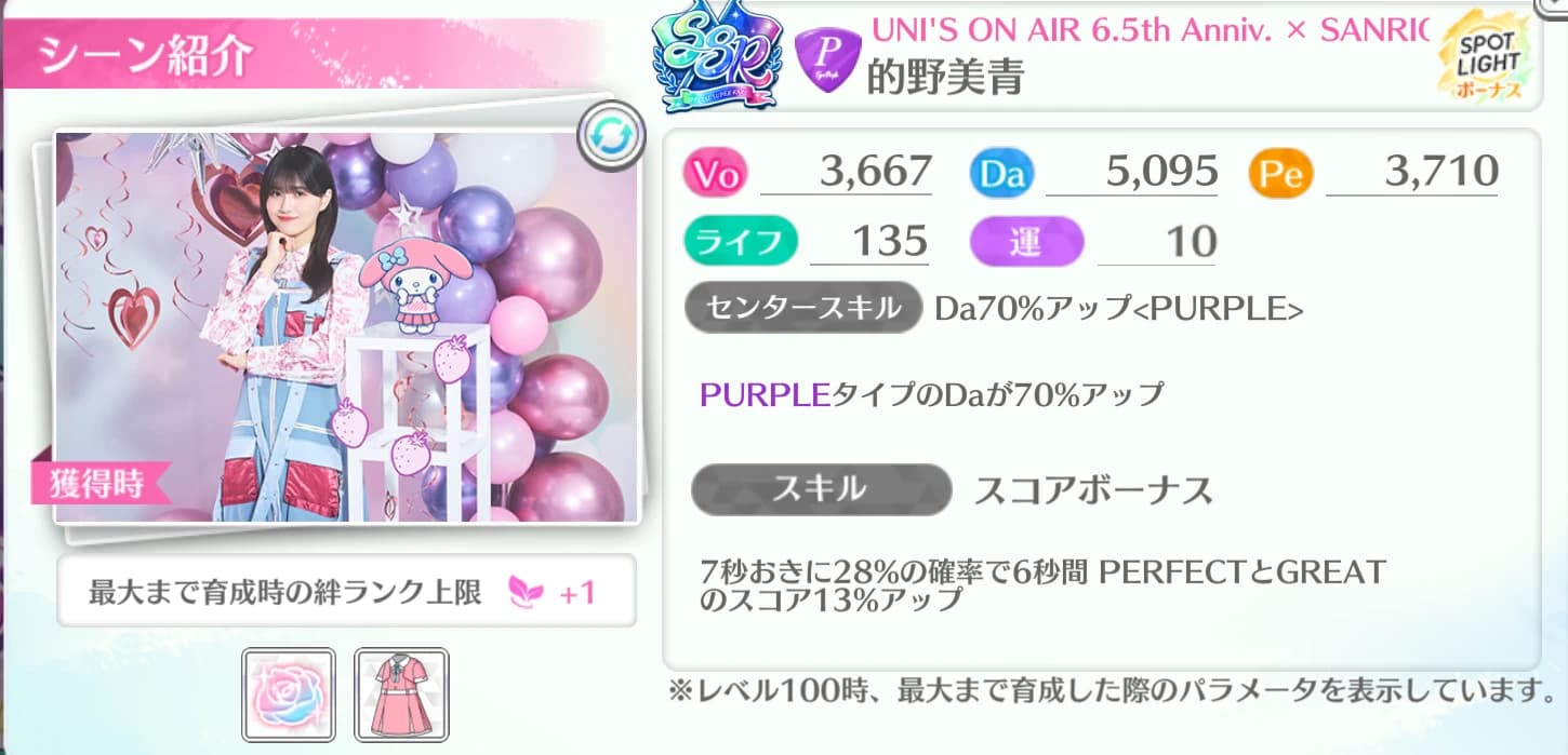 的野美青 / UNI'S ON AIR 6.5th Anniv. × SANRIO CHARACTERS