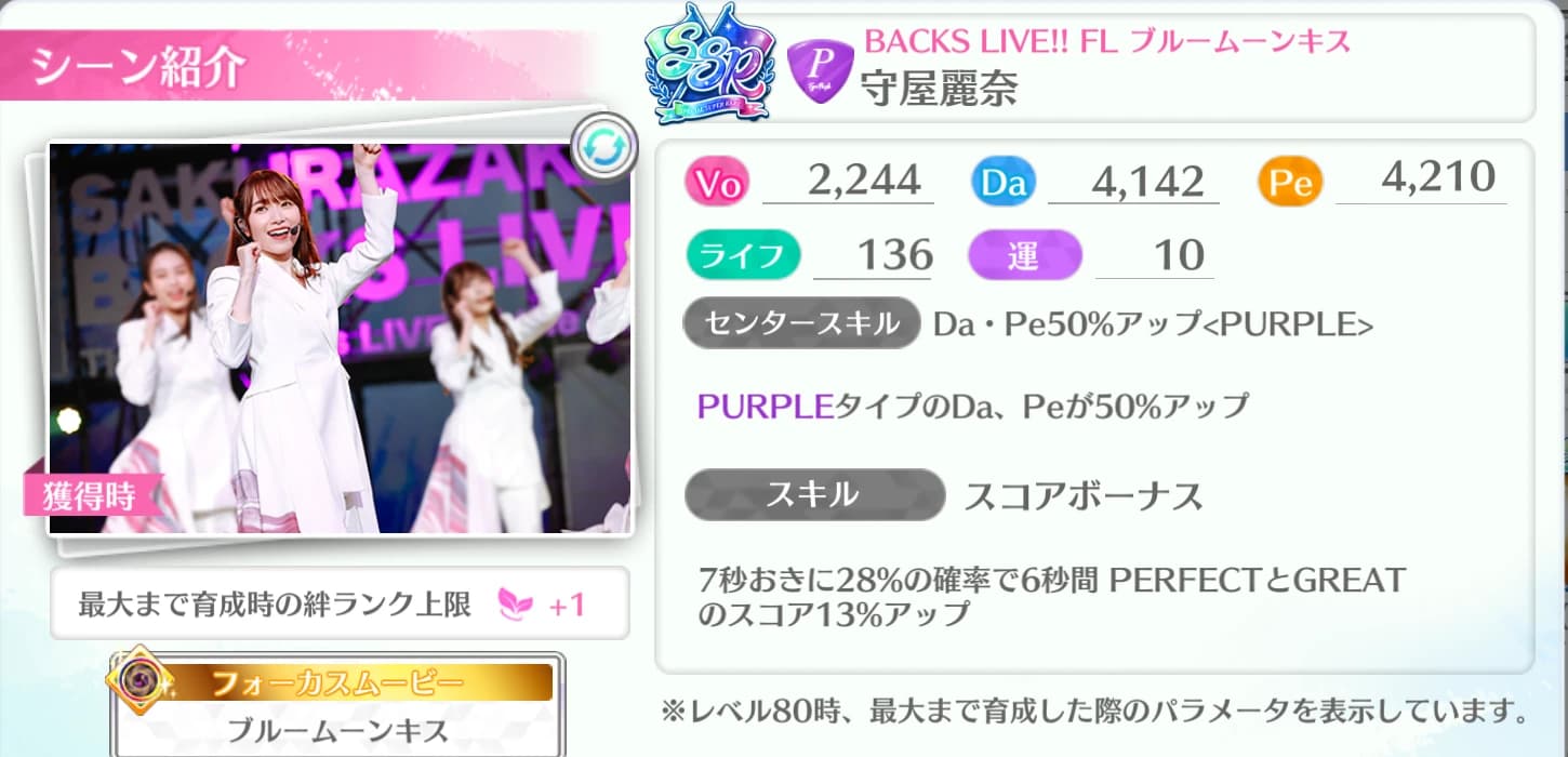 守屋麗奈 / BACKS LIVE!! FL ブルームーンキス