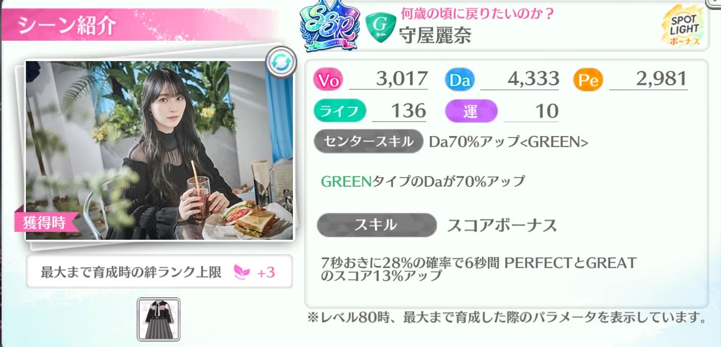 守屋麗奈 / 何歳の頃に戻りたいのか？