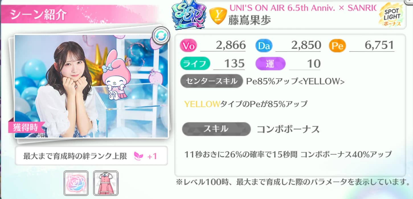 藤嶌果歩 / UNI'S ON AIR 6.5th Anniv. × SANRIO CHARACTERS