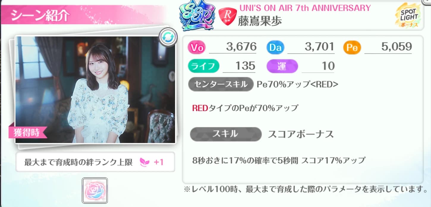 藤嶌果歩 / UNI'S ON AIR 7th ANNIVERSARY
