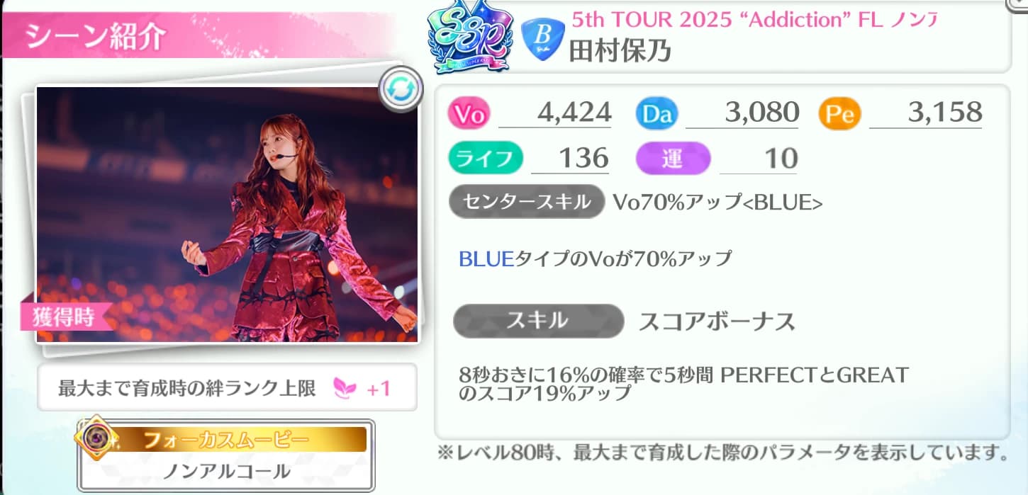 田村保乃 / 5th TOUR 2025 "Addiction" FL ノンアルコール
