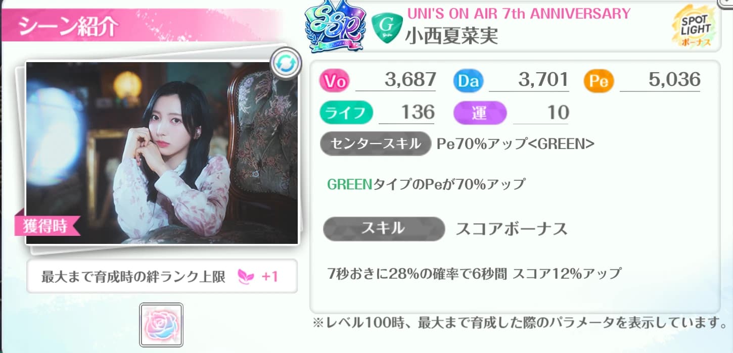 小西夏菜実 / UNI'S ON AIR 7th ANNIVERSARY