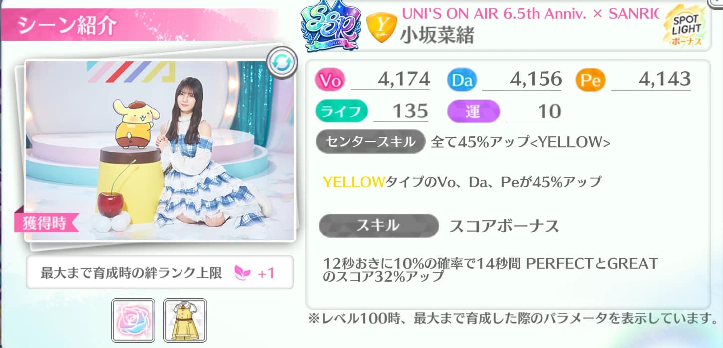 小坂菜緒 / UNI'S ON AIR 6.5th Anniv. × SANRIO CHARACTERS