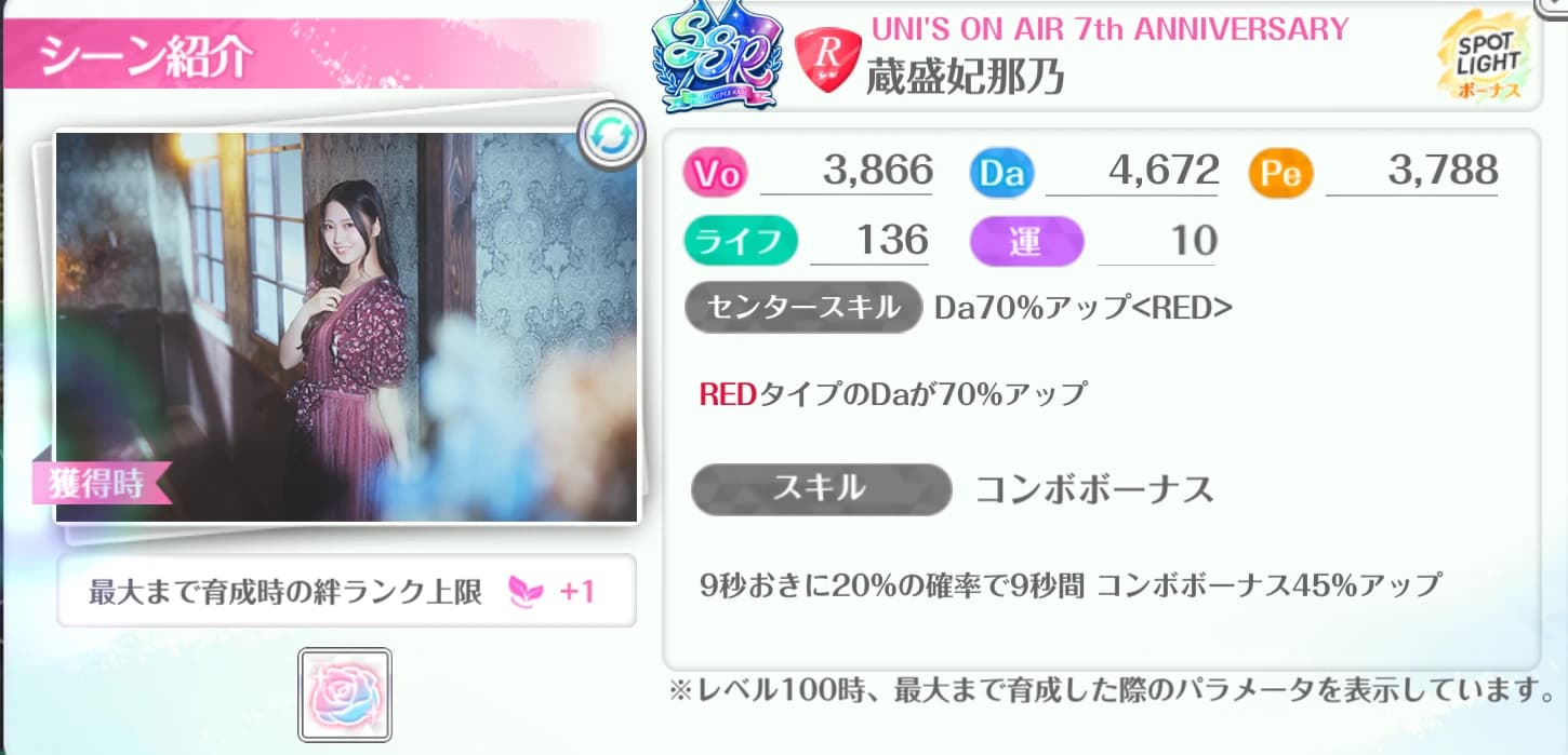 蔵盛妃那乃 / UNI'S ON AIR 7th ANNIVERSARY