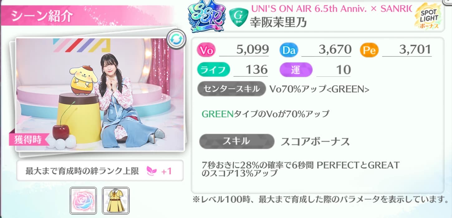 幸阪茉里乃 / UNI'S ON AIR 6.5th Anniv. × SANRIO CHARACTERS