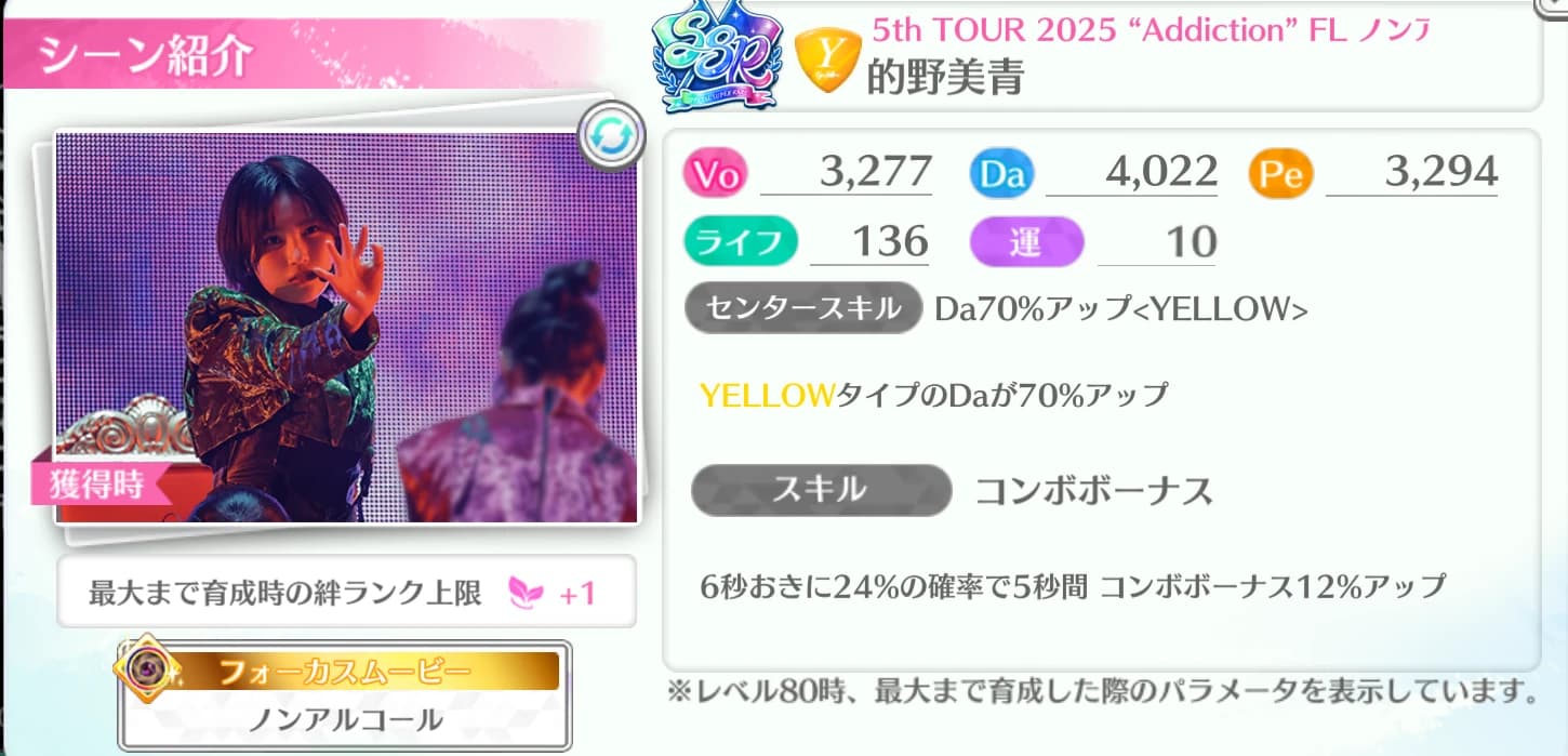 的野美青 / 5th TOUR 2025 "Addiction" FL ノンアルコール