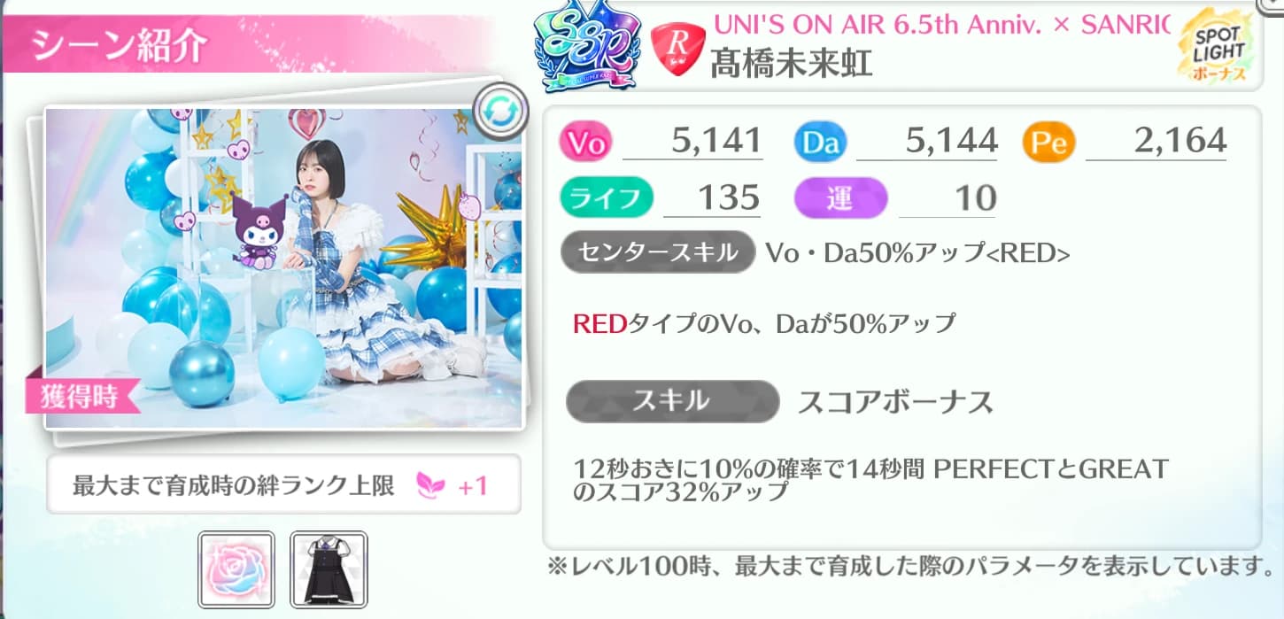 髙橋未来虹 / UNI'S ON AIR 6.5th Anniv. × SANRIO CHARACTERS