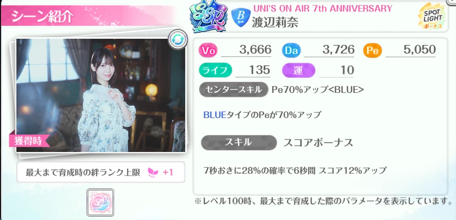 渡辺莉奈 / UNI'S ON AIR 7th ANNIVERSARY